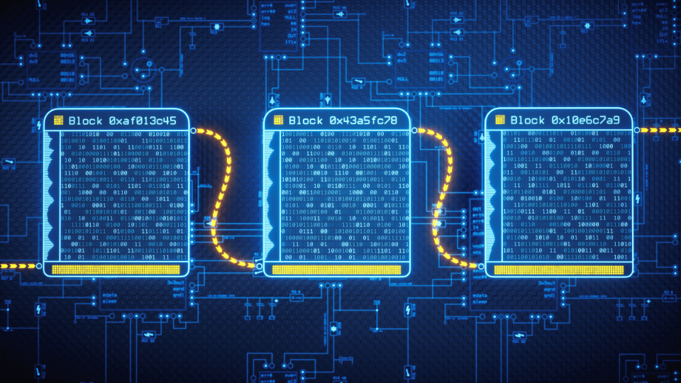 In blockchain technology, each block contains a set of transactions that are linked to the previous block, creating a secure and unalterable chronological chain of data.