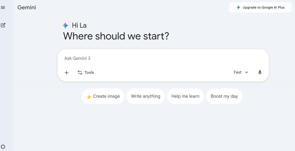 Gemini 3.0 - interface